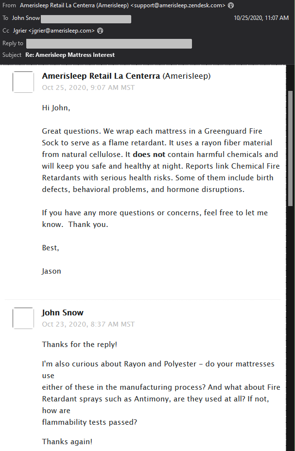 Amerisleep Greenguard Fire Sock Amerisleep Greenguard Fire Sock