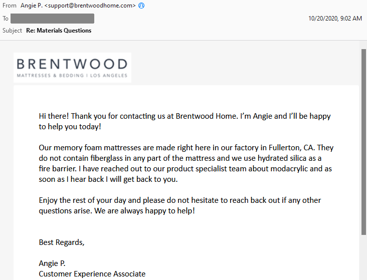 Brentwood Home Hydrated Silica Fiberglass 2020