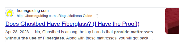 Does GhostBed Use Fiberglass misinformation1