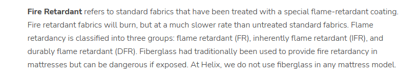 HELIX Fire Retardant Fiberglass Statement HELIX Glossary Fire Retardant Fiberglass Statement Image 820x155px