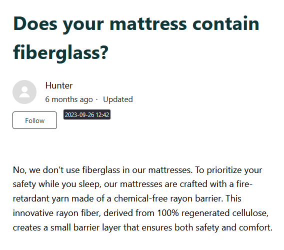 Leesa Claims Fiberglass Free Leesa Claims Fiberglass Free